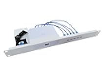 19-inch 1U Network Rack Mount for Unifi Cloud Gateway Max, Keystones, Cables & Cooling Fan Included (White)