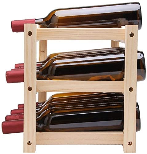 Soporte para 12 botellas de vino de madera maciza color natural miniatura 4