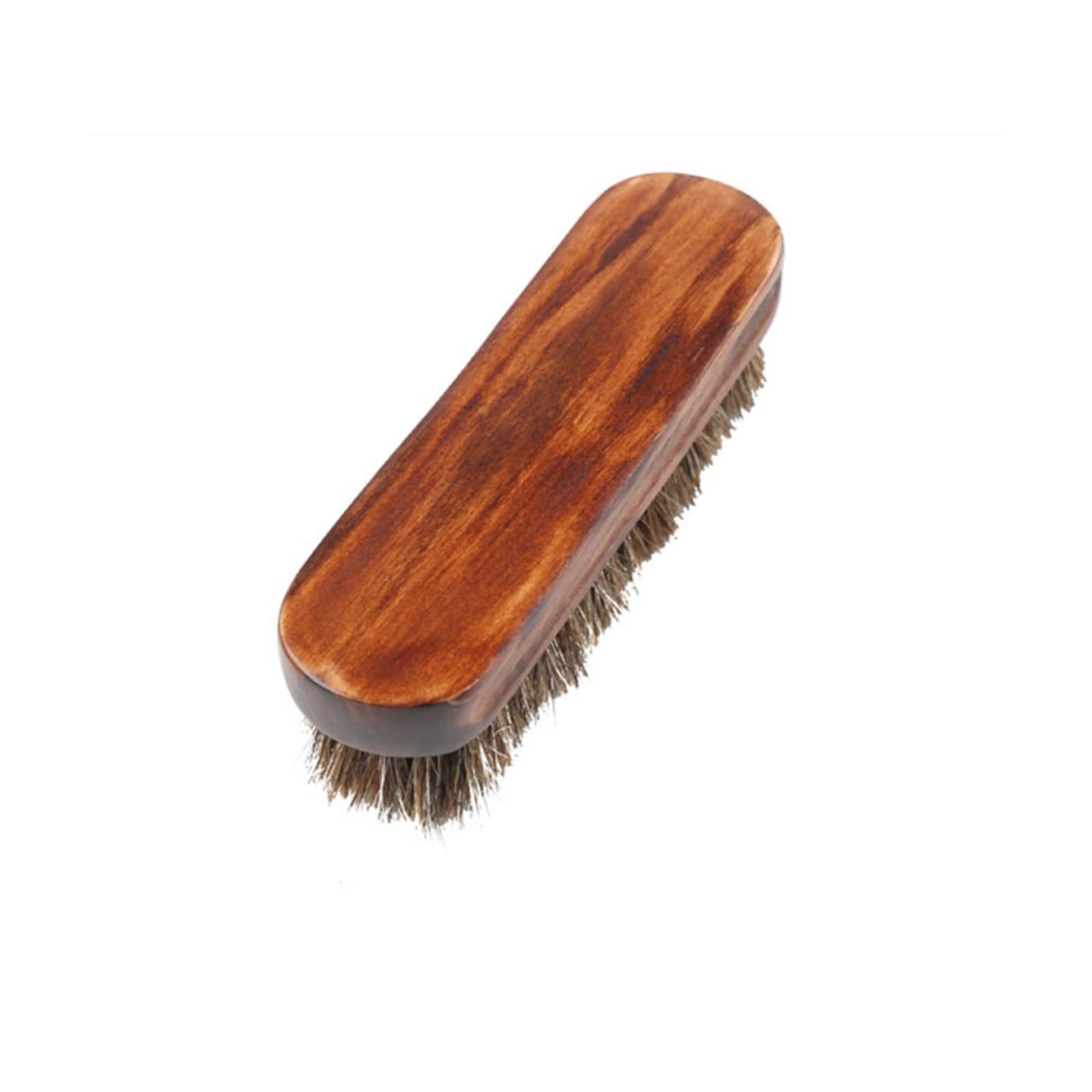 QUNINE Cepillos para Zapatos, Cepillo de Crin, Cepillo de Limpieza con Mango de Madera para Muebles, Ropa, Traje, Zapatos, Abrigo