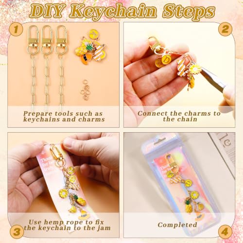 Image of Wurosi 32pcs Paperclip Keychain Making Kit,Key Ring Swivel Snap Hook Chains