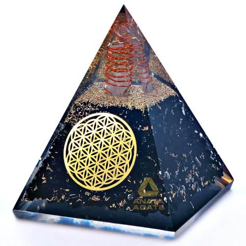 Anaya Agate Orgone Pyramid – Black...