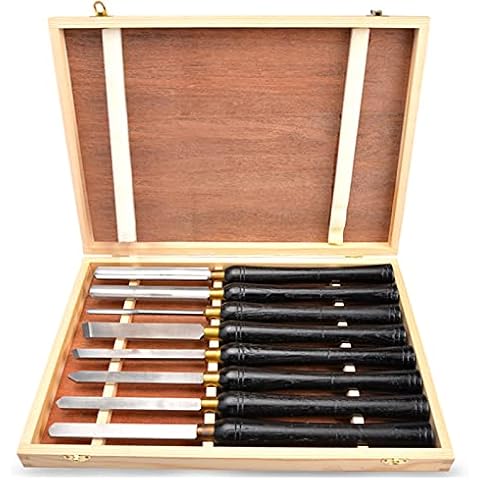 8Pcs Wood Lathe Chisel Set HSS Wood Turning Chisel Set Cover