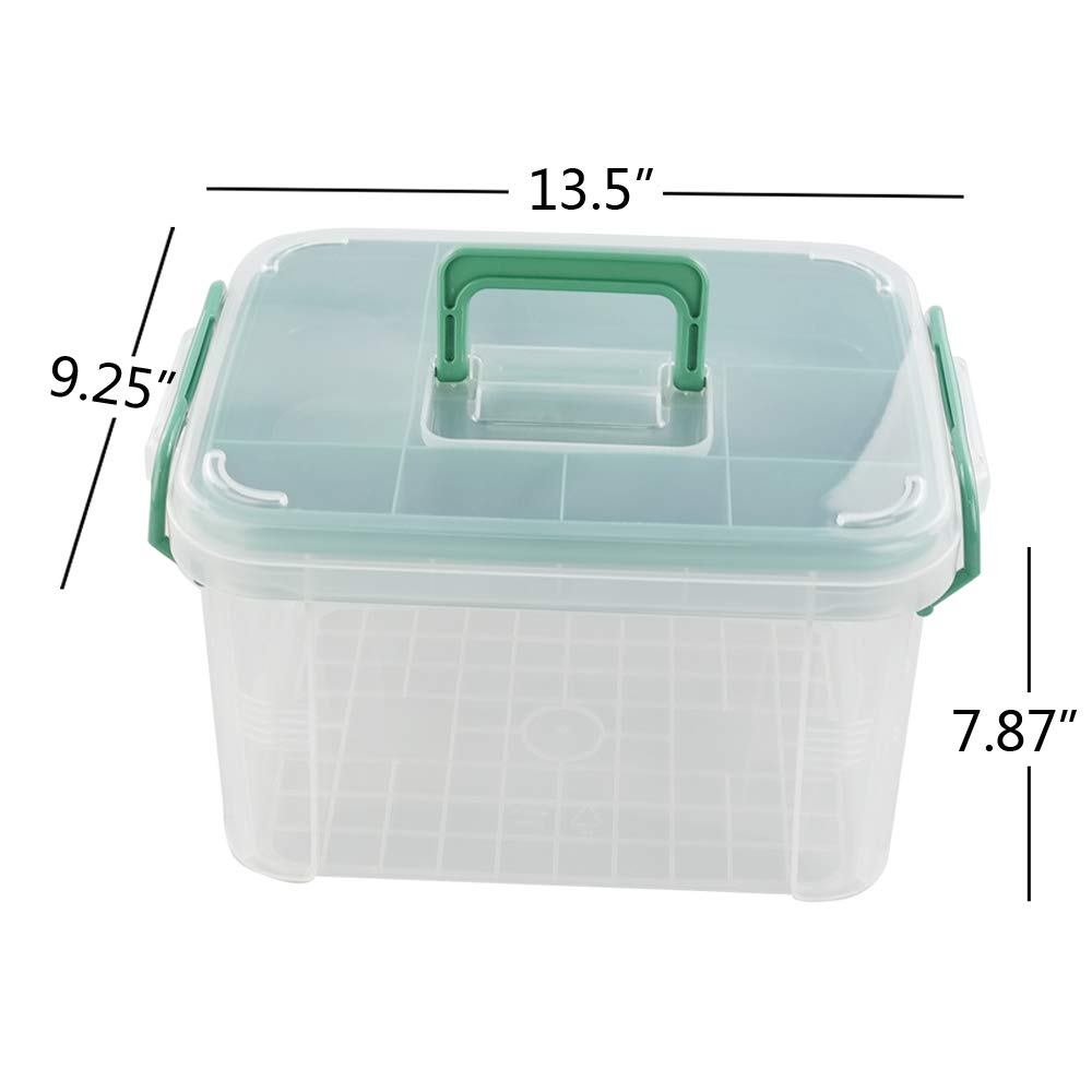 CadineUS First Aid Kit Container, Clear Organizer Box, Medicine Storage Organizer