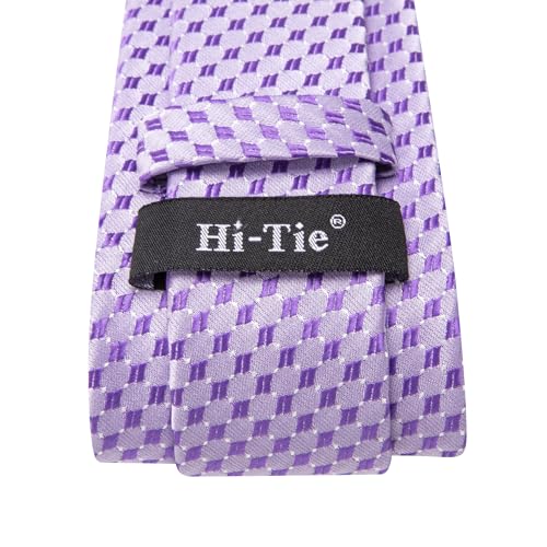 Image of Hi-Tie 5Pcs Mens Solid Color Silk Tie Satin Pretied Bowtie Lapel Pin for Men Handkerchief Cufflink Wedding Gift Box