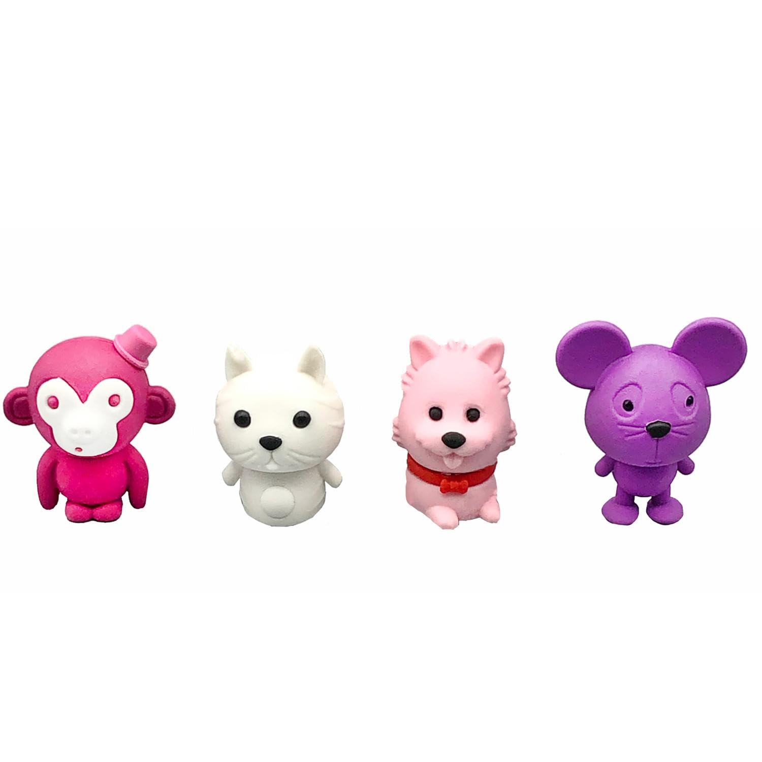 Tinc - Gomme Animali - Set di Figurine Multicolori da Collezione per Scuola e Disegno - Cancelleria Creativa - Regalo per Bambini - Assortiti - Confezione da 4
