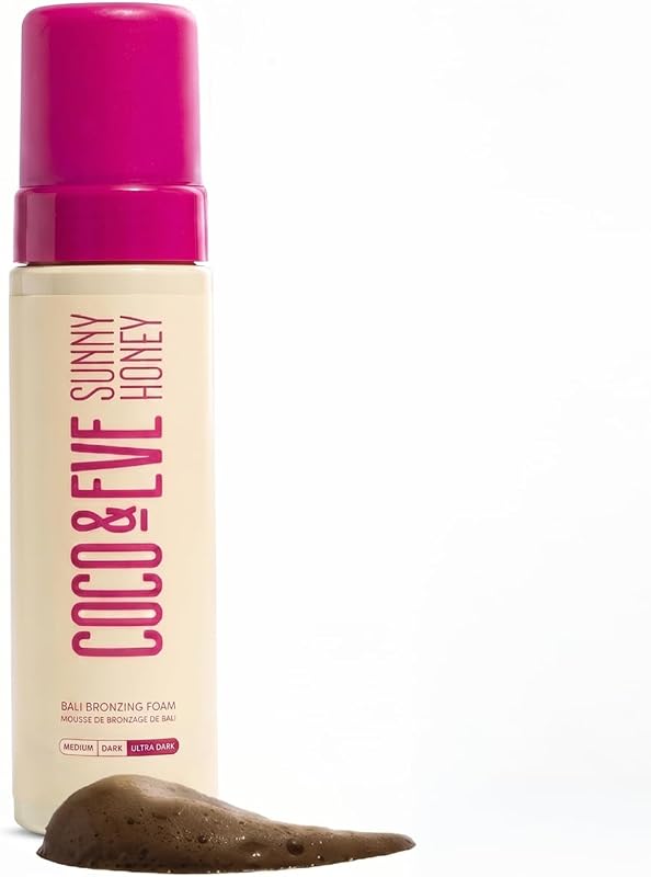 Sunny Honey Self Tanner Foam - (Ultra Dark) Fast Drying, Streak-Free Sunless Tanning Mousse, Tropically Scented Lightweight Natural Looking Tan, Non-Sticky, Vegan, Cruelty Free | 6.7 Fl Oz