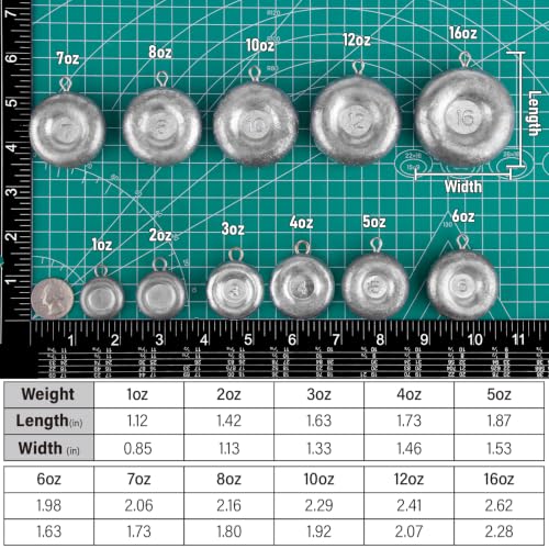 Image of Dr.Fish Coin Sinkers Disc Weights Catfishing Saltwater | 1oz-16oz Coin No Roll Sinker for Freshwater River Bank Fishing Surf Beach Cast Inshore Fishing