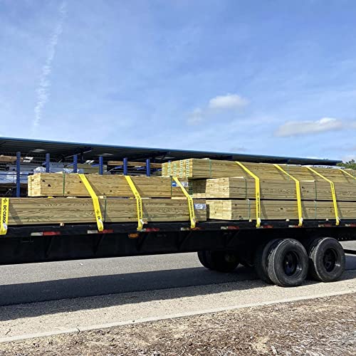 Dc Cargo Winch Straps, 4" X30' Flatbed Trailer Strap Tie-Downs W/Flat Hooks (Pack Of 2) 5,500Lb Wll - Heavy Duty Tie Down Cargo Control Ratchet Truck Straps For Trucks, Flatbeds, And Trailer #TOP4