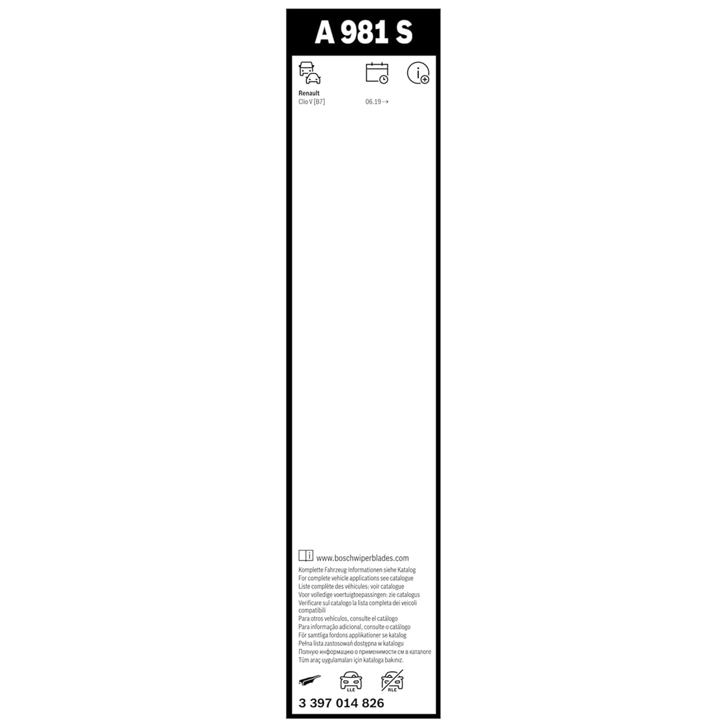 BOSCH Balai d'essuie-glace Aerotwin A981S avant 3397014826 | Compatible avec: RENAULT CLIO V