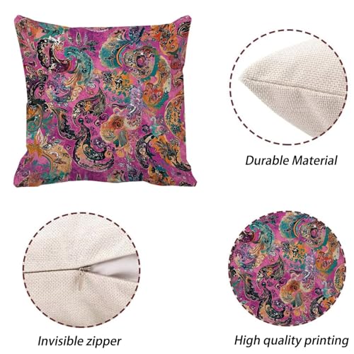 Housse coussin 45x45 rose et violet imperméable k-1165