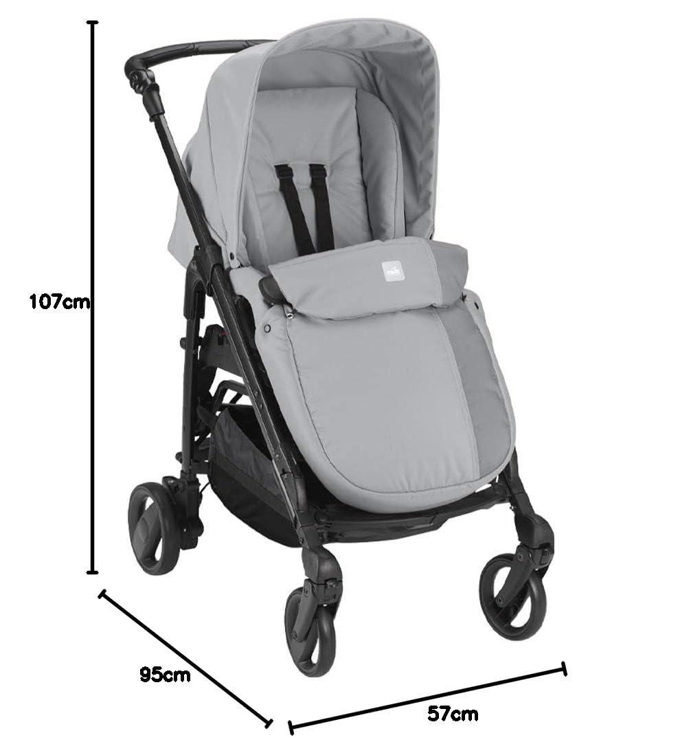 CAM Il Mondo del Bambino - art.784015/T902 - Sistema Modulare Combi Tris - carrozzina, passeggino, seggiolino auto e borsa - made in Italy - perfetto da 0 a 48 mesi - GRIGIO