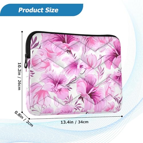 Funda para laptop 13-14 pulgadas floral rosa hibiscus miniatura 3