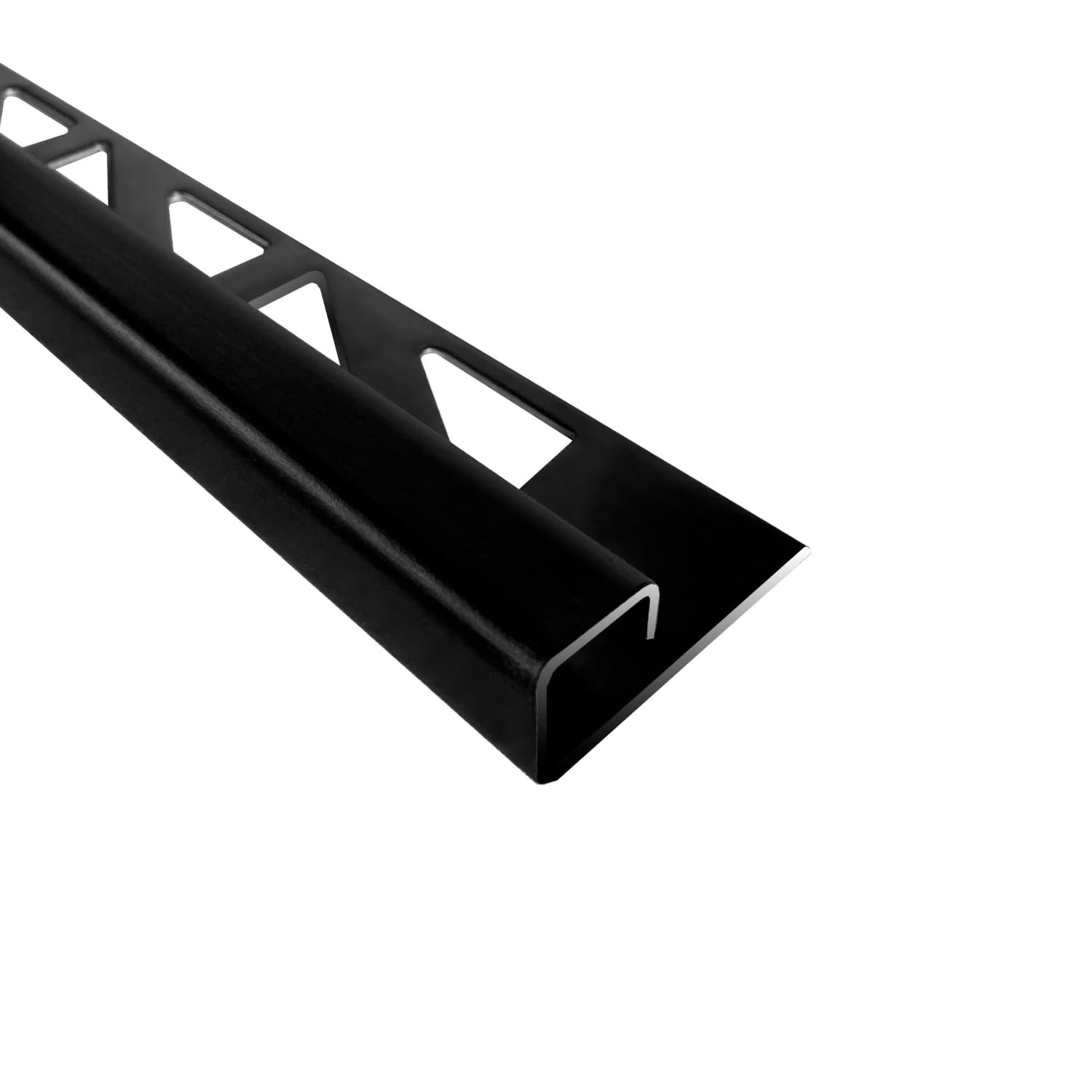 Profilo quadrato in acciaio inox V2A per piastrelle da 250 cm x 10 mm, nero spazzolato