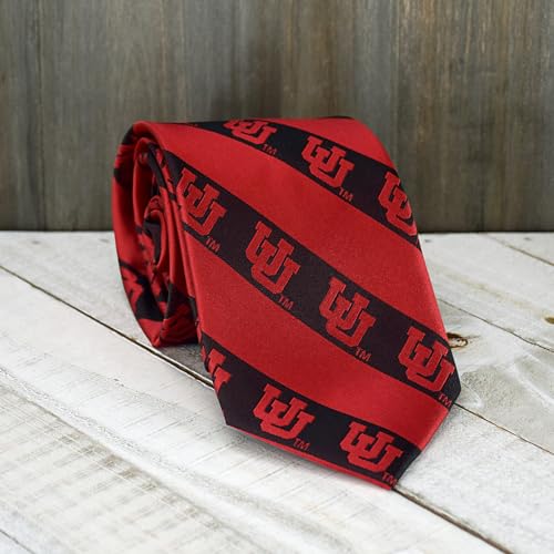 Fan Frenzy Gifts UTAH Men's Athletic Tie Officially Licensed University of Utah Utes Tie | NCAA Sports Ties for Men | Machine-Washable Neckties Made of Microfiber
