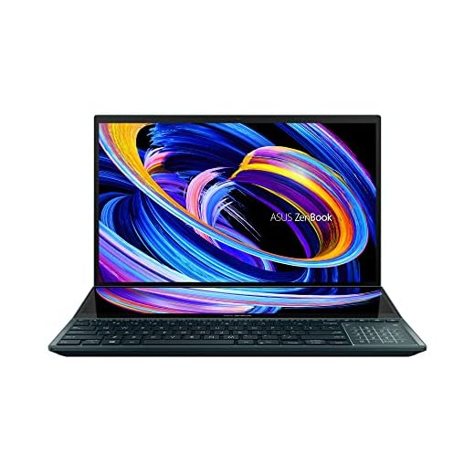 ASUS ZenBook Pro 14 Duo OLED UX8402ZE-M3167X Core i9-12900H 32GB RAM 1TB SSD GeForce RTX 3050 Ti Win11Pro - 90NB0X82-M00A50 tech-Black