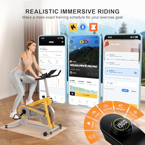 Exercise Bikes for Home,Indoor Cycling Bike with Adjustable Friction,Brake Pad Resistance Silent Belt Drive,330lbs Weight Capacity &Upgraded Version Seat for Home Cardio&Weight Loss(Classical Exercise Bikes Plus)