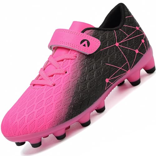 Kids Soccer Cleats Boys Girls Firm Ground Soccer FG/AG Soccer Athletic Outdoor Football Shoes Youth Turf Soccer Cleat Soccer Shoes for Little/Big Kid