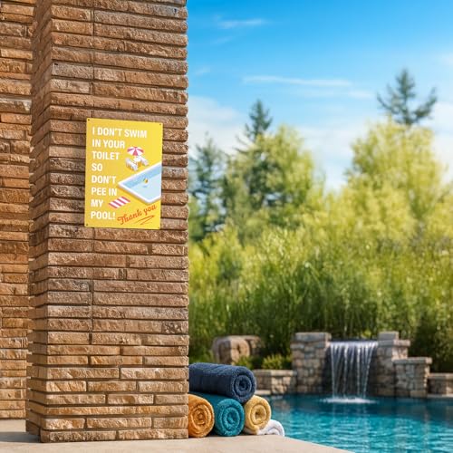 Cartel metálico decorativo para piscina 12x8 pulg miniatura 3