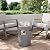 SUNBURY Outdoor Gas Fire Column, 40,000 BTU Propane Fire Pit for Patio Party & Gathering, Compact Flame Heater with Lava Rocks, Waterproof Cover for Yard & Deck Ambiance (Grey)