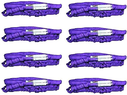 Qty. 8, BA Products 38-RSP-4-x8, 4' Purple Round Sling / Endless Loop Sling for Tow Truck, Wrecker, Crane, Lifting