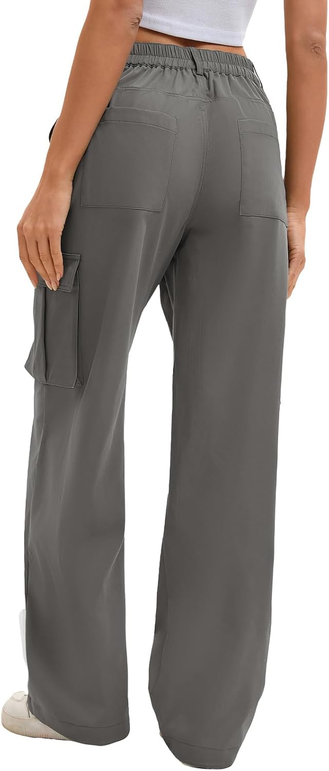 Gracyoga Cargo Pants for Women High Waisted Wide Leg Casual Pants Y2k Streetwear Trousers with 6 Pockets