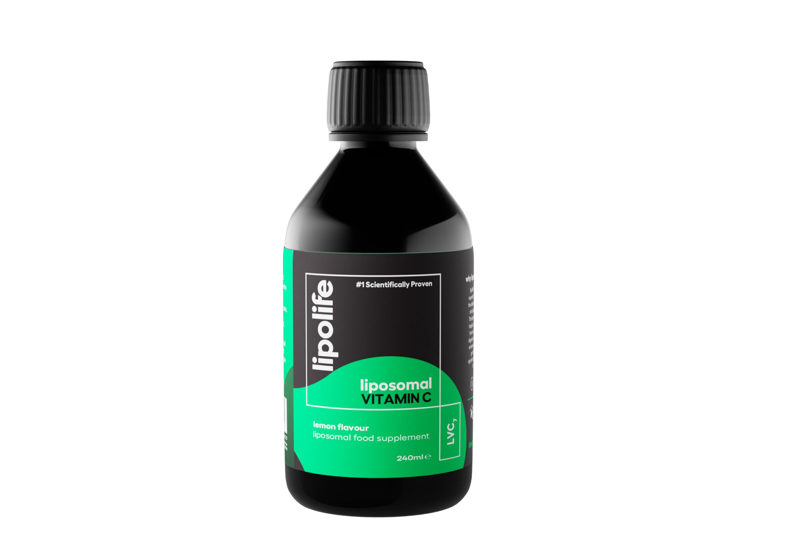 LVC7 - liposomal Vitamin C - lemon flavour - 240ml - alcohol free - lipolife - advanced nutrient delivery