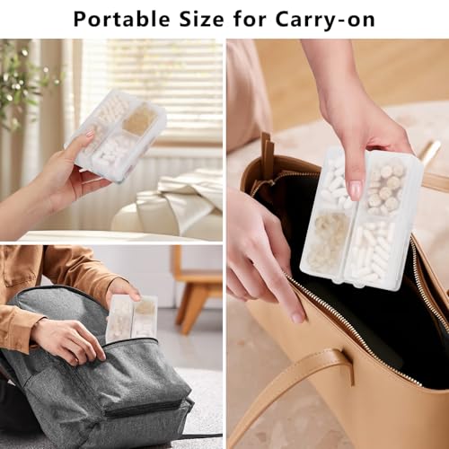 Image of FYY Travel Pill Organizer, Pill Box Medicine Case-2pcs Clear