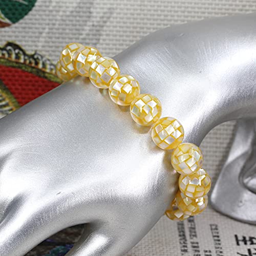 Keleny Semi Precious Stones Natural Gemstones 12mm Round Beads Crystal Stretch Bracelets 7 Inch Unisex3