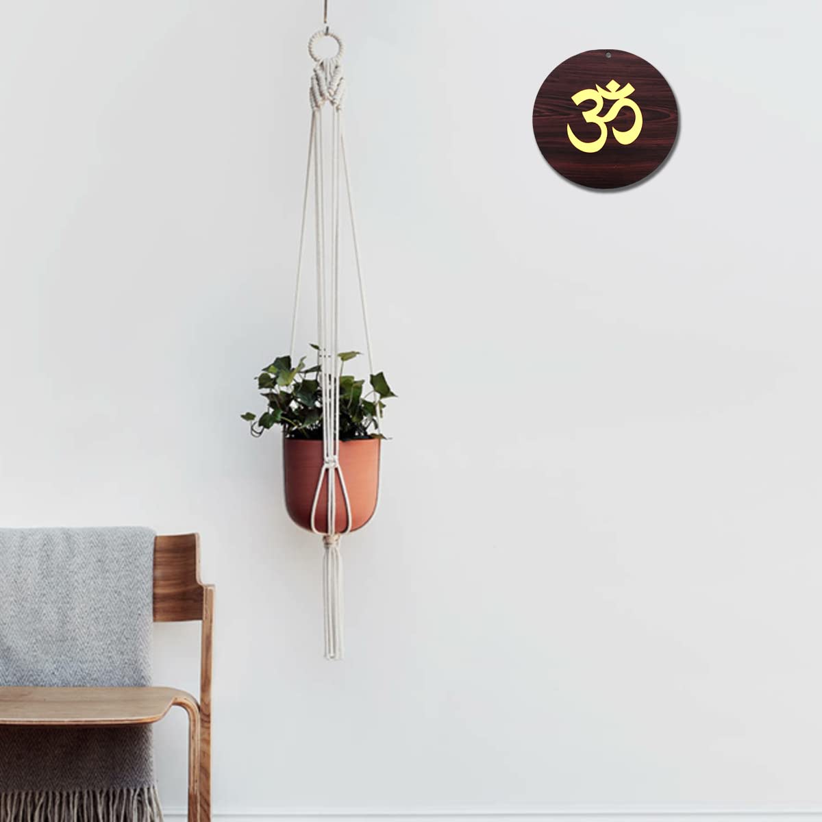 DULI Dream Catcher Traditional Indian Dreamcatcher Wall Art for Bedrooms, Home Wall, Hanging Design, Height 75 cm (Blue),Metal, Feathers Dreamcatcher (MDF_Hanging-Om) 1