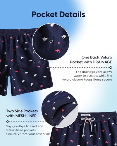 Image of maamgic Mens Swim Trunks 5 Inch with Mesh Lining, Quick Dry Mens Bathing Suit, Swim Shorts for Swimming and Beach