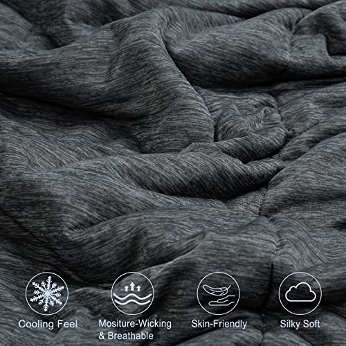 Phf Clever Cooling Blanket King Size, Summer Blankets Absorbs Heat To Keep Adults Children Hot Sleeper Cool On Warm Nights,Lightweight Breathable Blanket For Bed Sofa Couch, 108 X 90 Inches, Charcoal #TOP4