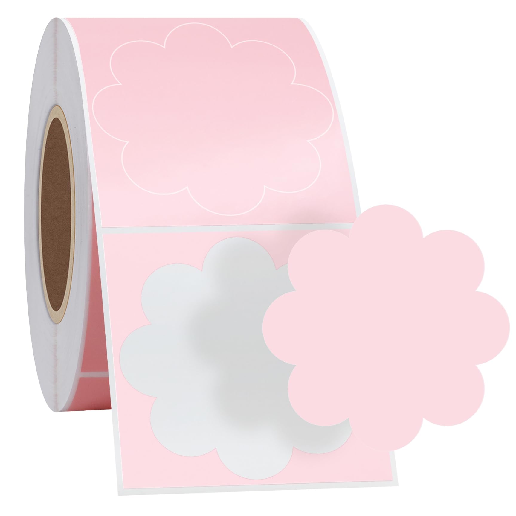 Hycodest 51mm Pink Flower Shaped Themal Print Labels for Gift Package, Wedding, DIY, 500 Pcs/Roll (Flower) โ image 1