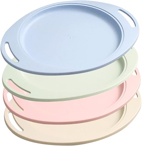 Cabilock Plato de paja de trigo, plato de ensalada, plato de joyería redondo, plato de filete, platos de paja de trigo, platos de sushi, platos de