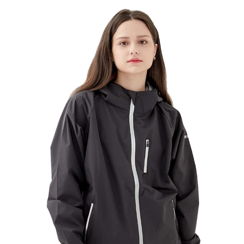 BETTER THAN LIFE] Booster Suit Sauna Hoodie, Weight Loss Sauna Suit, Exercise Workout Slimming Jacket (Black, XL)