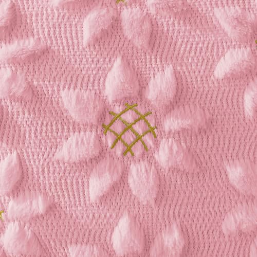 Image of DFXSZ Spring Summer Pillow Covers 20x20 inch Set of 2 Pink Sunflower | Farmhouse Decor Soft Plush Faux Fur Jacquard Throw Pillow Covers|For Spring Holiday Sofa Home Decor