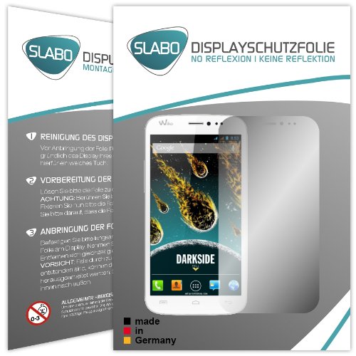 2 x Slabo Film de protection d'écran Wiko Darkside protection écran film de protection film 'No Reflexion' MAT - anti-reflets MADE IN GERMANY