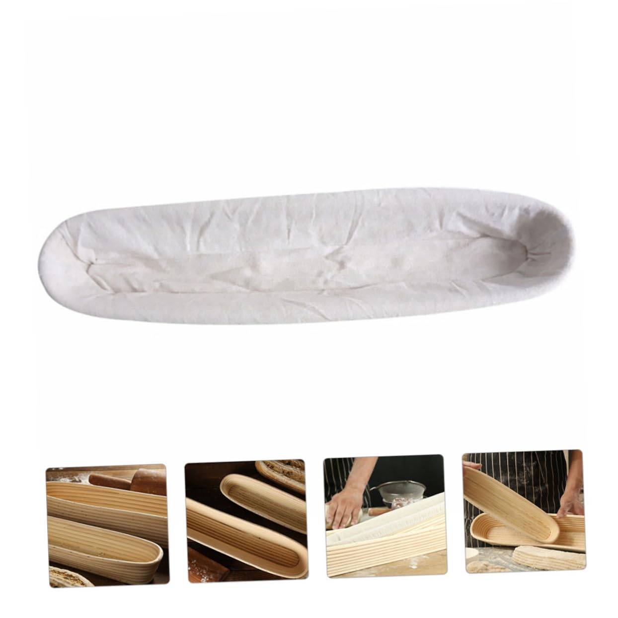 Langer Brotkorb für Teigführung, Wiederverwendbar, Handwaschbar, Beige | Brotbacken und Gärung, für Erfahrene Bäcker und Anfänger zu Hause, aus Weide, 1 Stück Zufällige Farbe