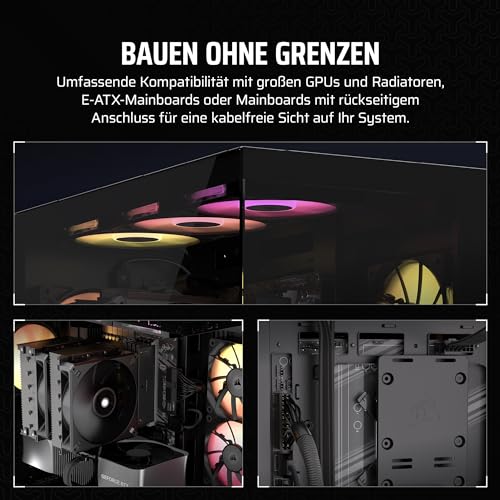 CORSAIR iCUE LINK 3500X RGB Mid-Tower ATX PC-Gehäuse - Gehärtetes Panorama-Glas - Umgekehrte Verbindung Motherboard-Kompatibel -3x CORSAIR… – Ansicht 5