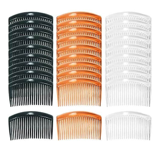 Cinaci 30 Pack Clear White Black Brown Plastic Hair Side Combs Slide Bun Holder with 23 Teeth DIY Headpieces Clips Grips Barrettes Accessories for Women Brides Veil (Mix)