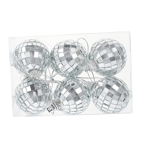 6pcs Disco Mirror Ornaments Reflective Hanging Decorations para árbol de Navidad, fiestas de cumpleaños, bodas y celebraciones miniatura 1