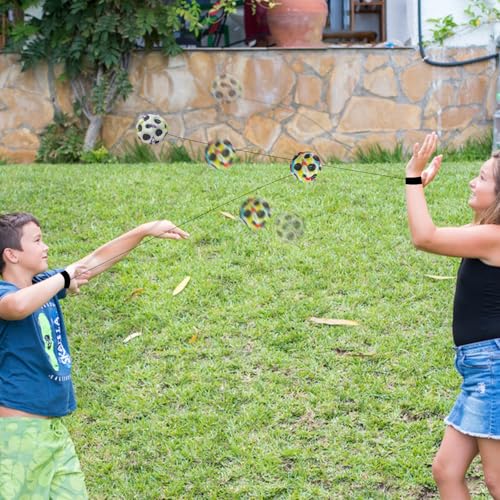 LETTERASHQP Ball Mit Schnur Kinder 6 Stück Springball mit Schnur Bouncing Ball Toy Handgelenk Returnball Moon Space Ball Hohe Springender Gummiball Wrist Ball für Kinder Innen und Außen