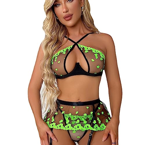 Lingerie érotique pure sexy et pyjama brodé style uniforme 3 pièces