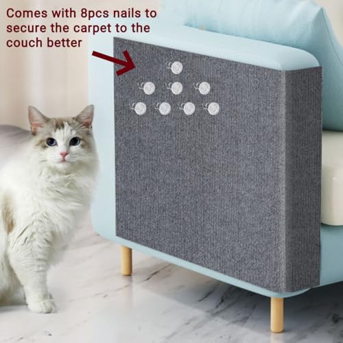 SHENGOCASE 78.7"x15.8" Trimmable Self-Adhesive Carpet Mat Pad Replacement for Cat Tree Shelf Shelves, Cat Wall Furniture Steps, Cat Carpet Scratching Post Scratcher Couch Protector - Thumbnail 4