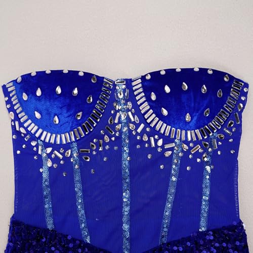 Image of PORRCEY Sexy Elegant Rhinestone Party Club Night Formal Dress for Women