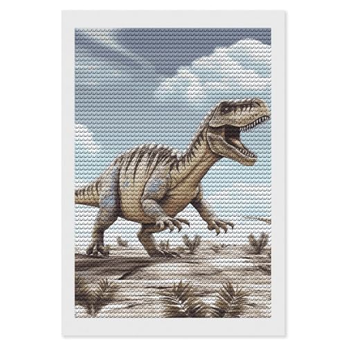 Peinture diamant dinosaure à strass brillants pour un art décoration murale