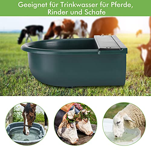 Ejoyous 4L Abbeveratoio Automatico per scorte, abbeveratoio per Bestiame con valvola a Galleggiante Verde per Cavallo per Maiale