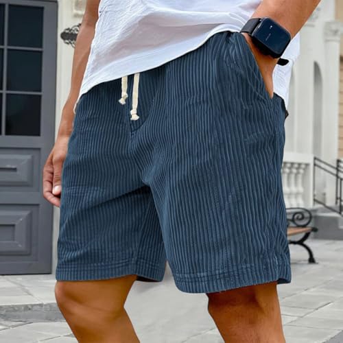 Corduroy Shorts Men Open Bottom Lightweight Lounge Shorts with Pockets Summer Outdoor Travel Outfits2