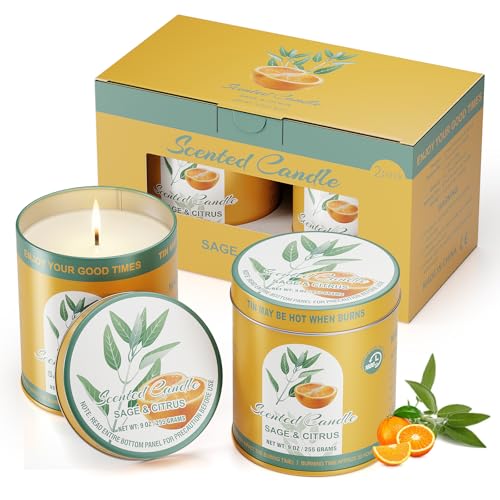 2 Pack Scented Candles (90 Total Burn Hours) - Soy