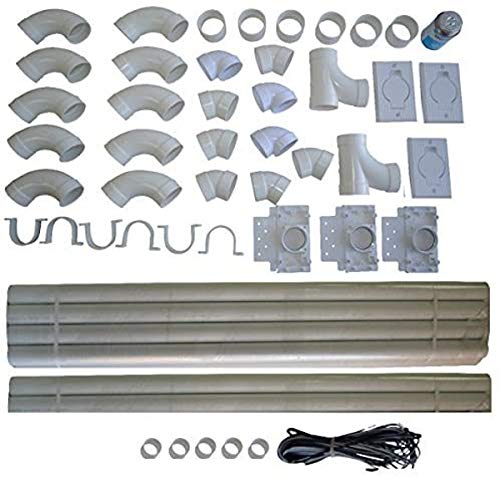 ZVac Compatible Installation Kit Replacement for All Central Vacuum Includes 68ft Pipe for Nutone, Beam, Eureka, Vacuflo, Vacumaid, Hayden, Broan, Electrolux, Honeywell, Canavac, Riccar, Cyclovac