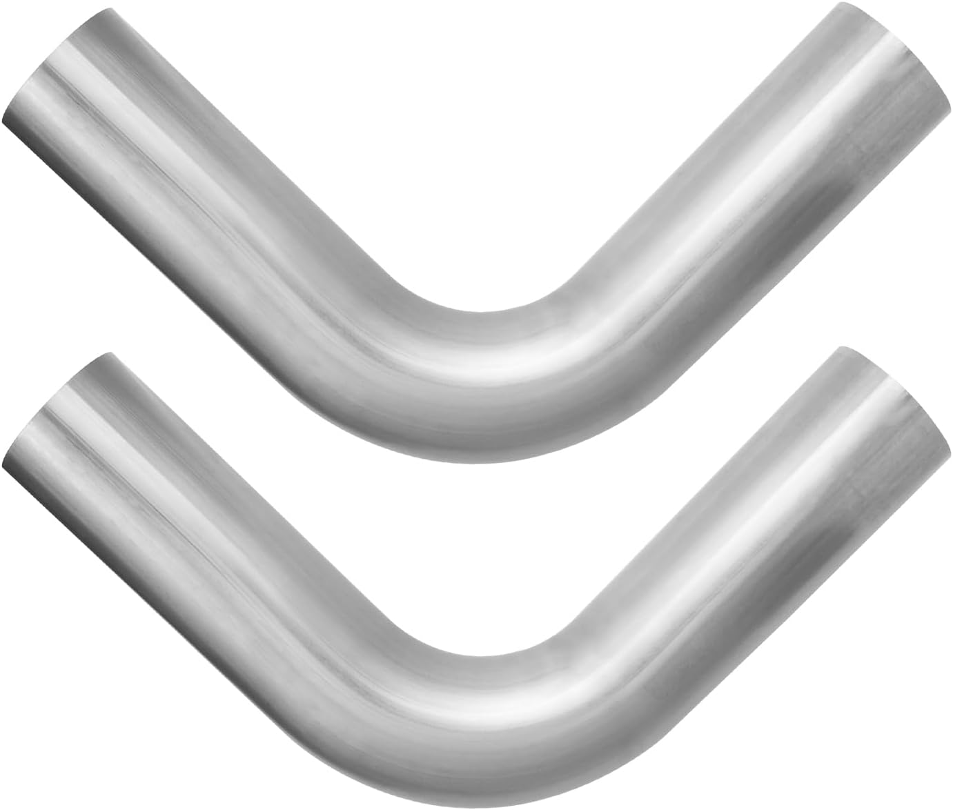 2.5 Inch Exhaust Pipe,90 Degree Exhaust Mandrel Bend Exhaust System,Universal Stainless Steel Exhaust Pipe (2.5"OD 90° 2PCS)